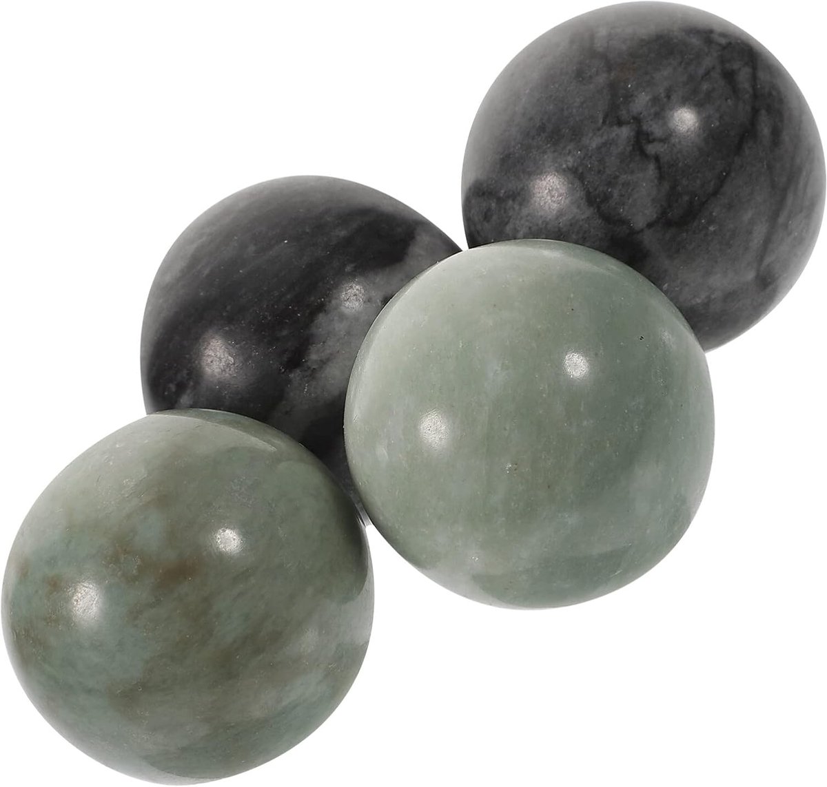 Gezondheidsballen Set - Meditatie Ballen - Hand Massage - Yin Yang Design - 35 cm - Groen Zwart