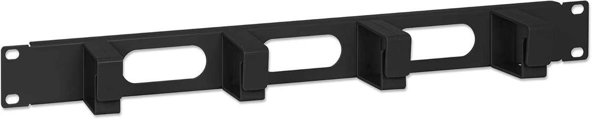 Kabelbeheer Paneel - Rack Accessoire - Netwerk Organisatie - 1 HE 4 Ringen - 19 Inch - Zwart