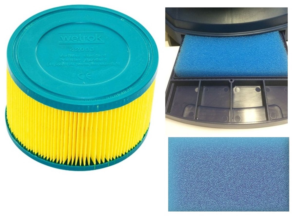 Wetrok Originele Motor- en Uitblaasfilter Set – Met CE-keurmerk, Jaarlijks Vervangen voor Optimaal Hygiëne en Presteren. Beschermd de Motor.