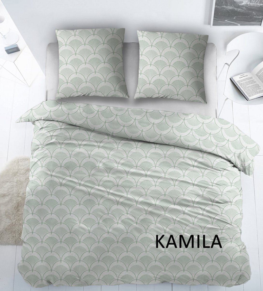 Welterusten Katoen - Laken - 1 persoons - 180x290 - met kussensloop kamila green
