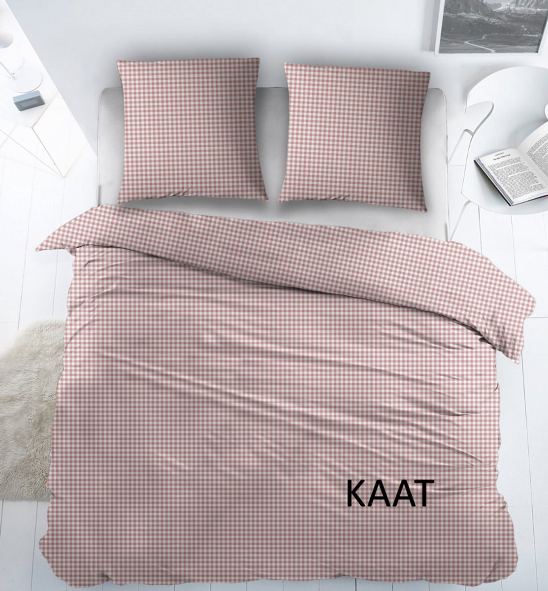 Welterusten Katoen Laken 1 persoons 180x290 met kussensloop KAAT PINK