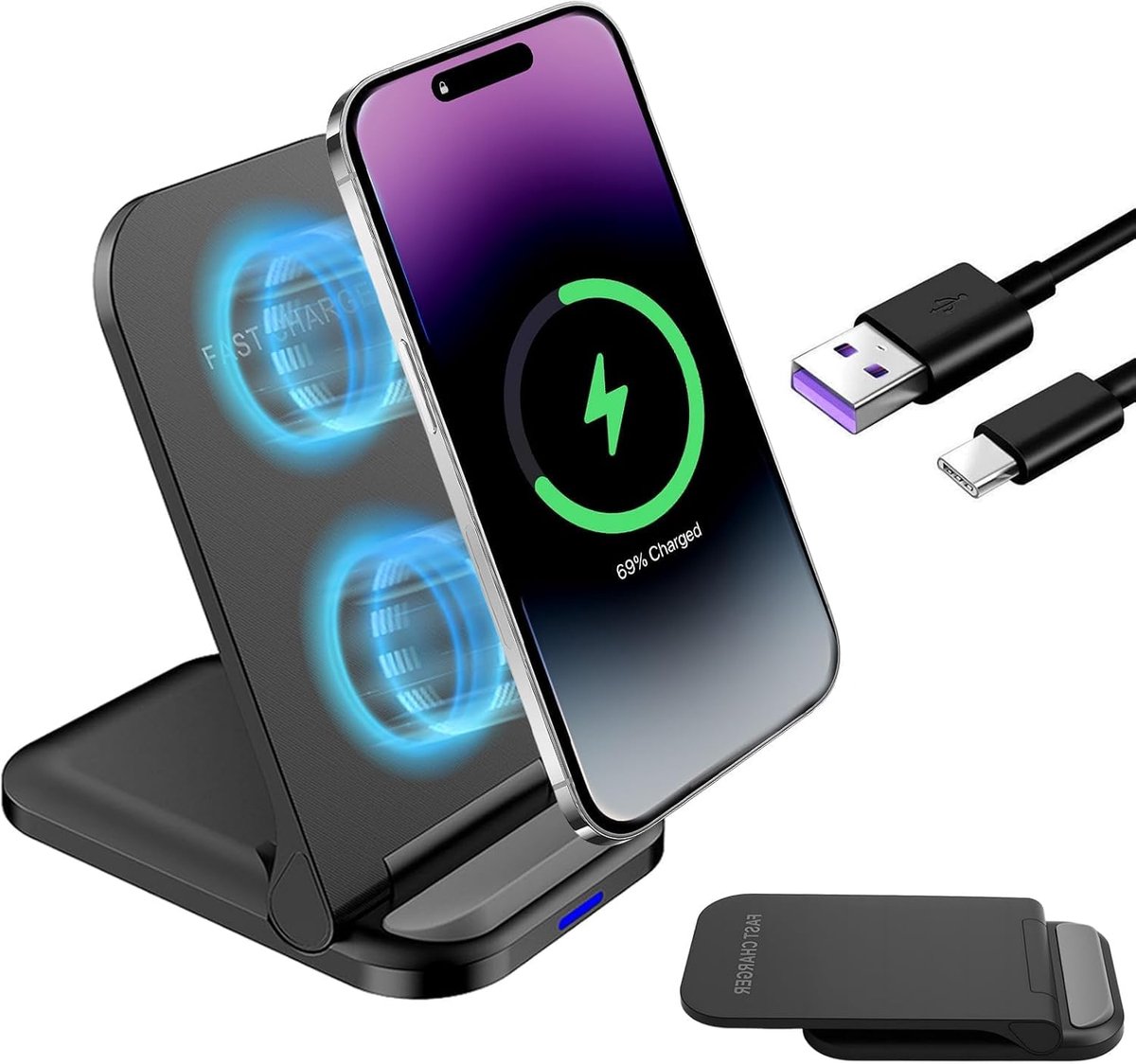 Draadloze iPhone Oplader – Wireless Charger – Draadloze Lader - usb houder
