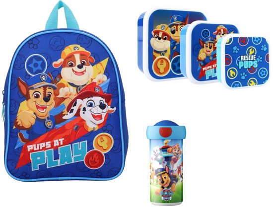 Paw Patrol schoolpakket - complete set met rugtas drinkbeker van Mepal en 3 in 1 broodtrommel - praktische schoolset voor kinderen - stoer Paw Patrol design - ideaal voor school en opvang - duurzaam en gebruiksvriendelijk - perfect cadeau