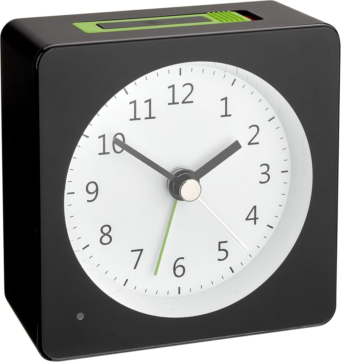 Analoge Wekker - Klassieke Klok - Wakker Worden - Automatische Nachtverlichting - 81x42x83 mm - Zwart Groen