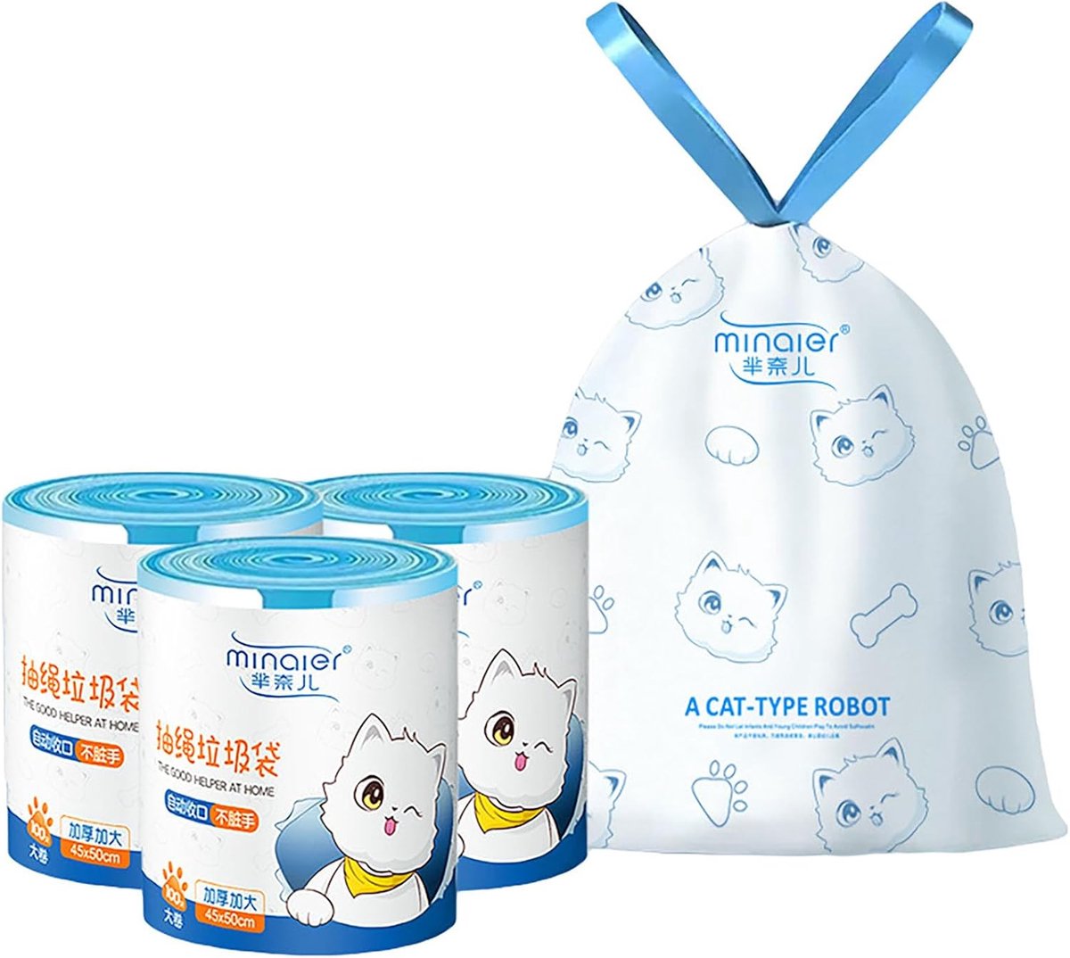 Vuilniszakken - Afvalzakken - Kleine ruimtes - Met trekkoord - 4 Gallon - Wit