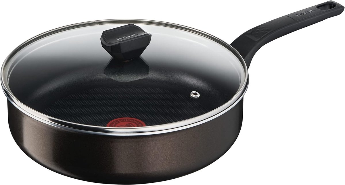Sauterpan - Braadpan Koekenpan - Dagelijks Koken - Antiaanbaklaag - 24 cm - Zwart