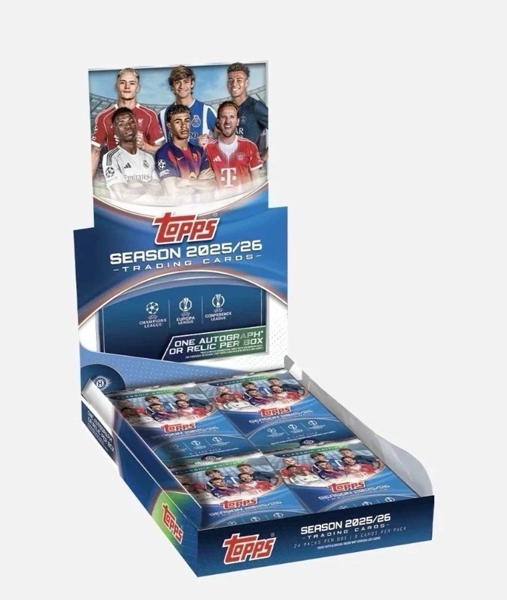 2025/26 Topps UEFA Club Competitions Soccer Hobby Box Trading Cards