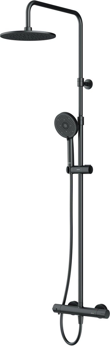 AM.PM Play - Regendouche met Thermostaatkraan - Zwart Doucheset - Handdouche met 5 functies - Hoofddouche 25 cm