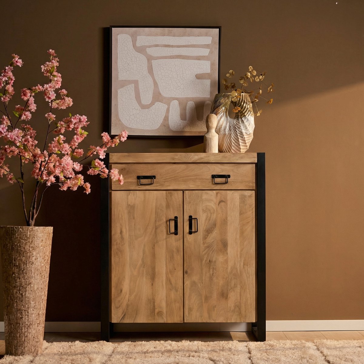 Meubels4nu - Kabinet kast Britt - 100cm - Mangohout - Kast - Kabinet - 115x100 - Snelle levering