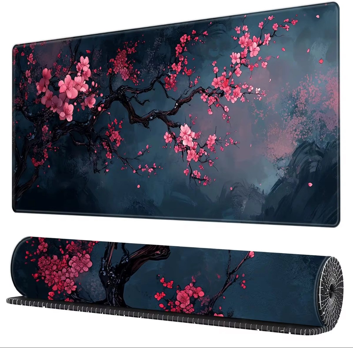 Bureauonderlegger XXL 800x300 mm – Grote Muismat – Antislip Natuurrubber – Waterbestendig – Sakura Design – Bureau Mat voor Toetsenbord en Muis