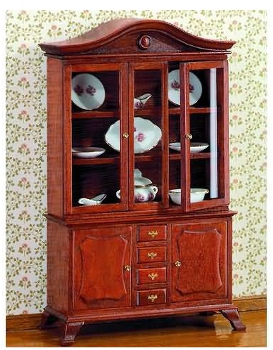 Mini Mundus 40080 – Houten Miniatuur Kast 1:12 - Chippendale Cabinet Bouwpakket – Klassiek Poppenhuis Meubel – Zelf Verven/Beitsen