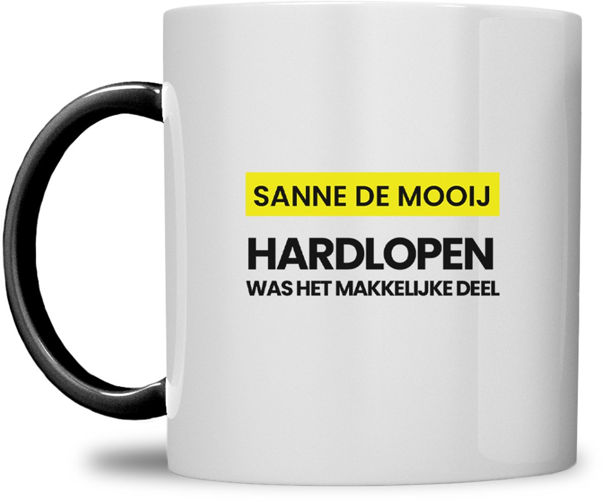 fitgirl mok | gepersonaliseerd met naam | hardlopen is het makkelijke deel | zwart | speciaal voor de hyrox liefhebbers | fit girl gym