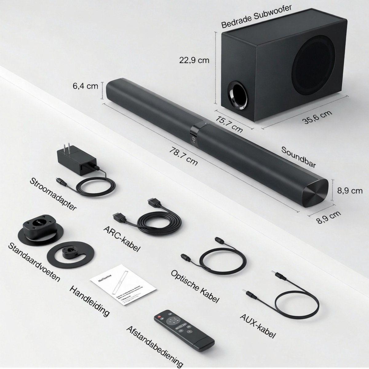 SyncGear 2-in-1 Soundbar met Subwoofer - 130W, Bluetooth 5.3 thumbnail 7