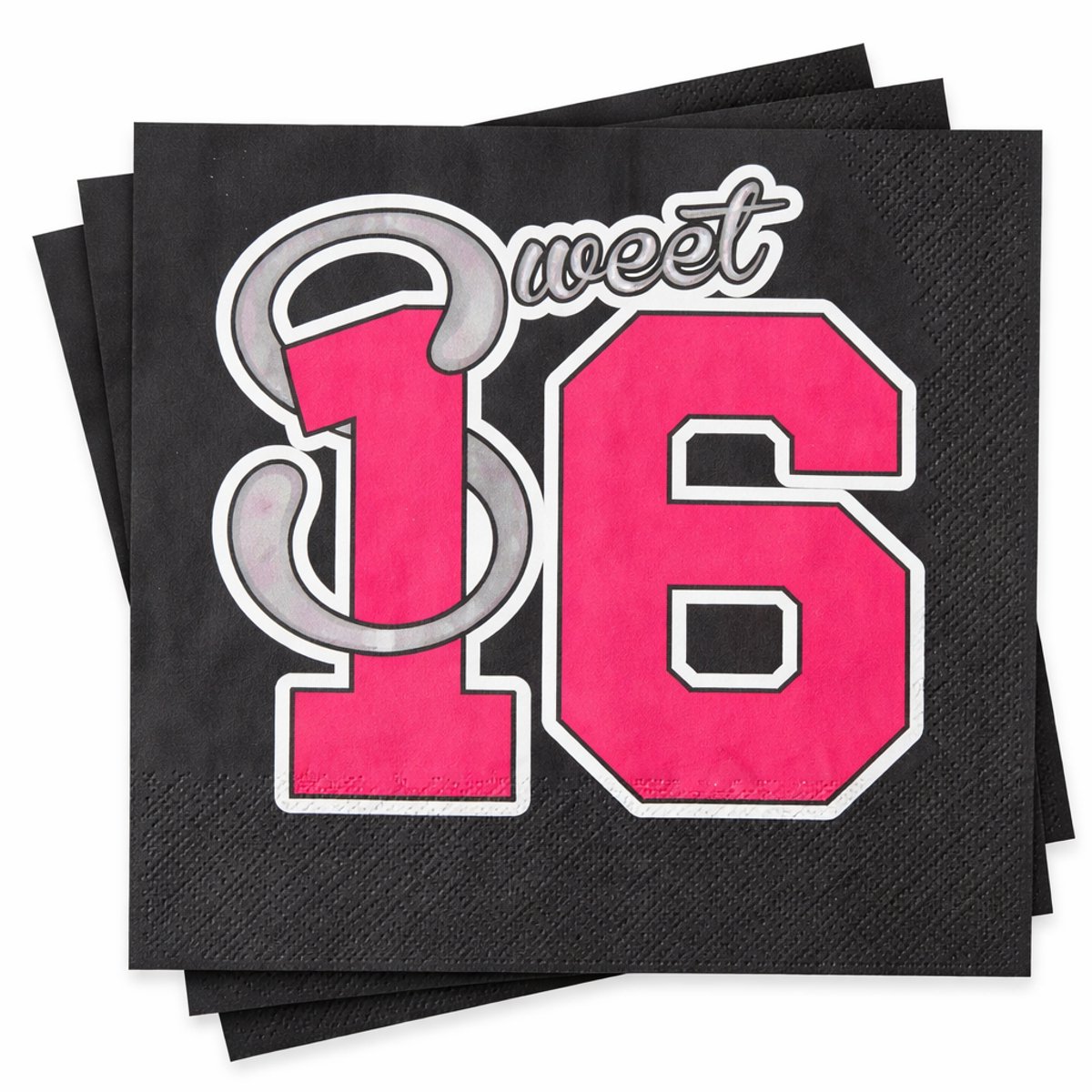 Sweet 16 Servetten – Verjaardag Decoratie Meisje – Roze Party Napkins – Sweet Sixteen – 20 Stuks