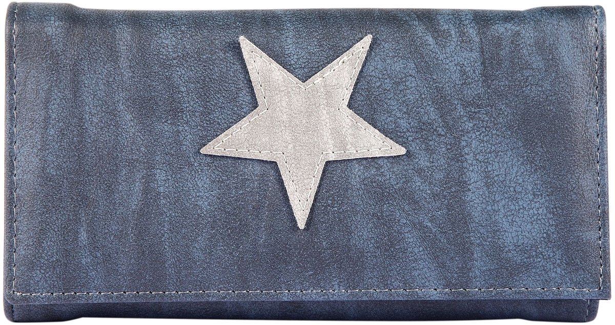 Cham Cham Dames portemonnee horizontaal imitatieleer Star Cham Cham damesportemonnee van imitatieleer. Formaat 19 x 10 cm.