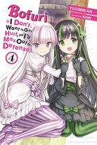 Twee anime meisjes in witte en zwarte jurken, met paars-wit en groen-zwart haar. "Bofuri" is prominent in roze letters.
