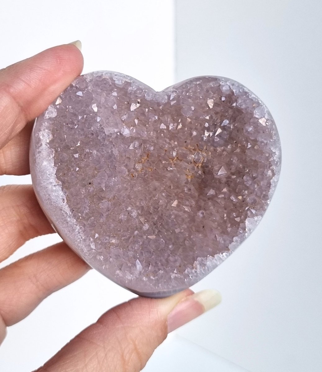 ThaleiaDesign - Amethist hart met agaat - Edelstenen en Mineralen - amethist - Spiritualiteit - Woondecoratie - valentijn - liefde - cadeau - cadeautje vrouw - moederdag cadeau