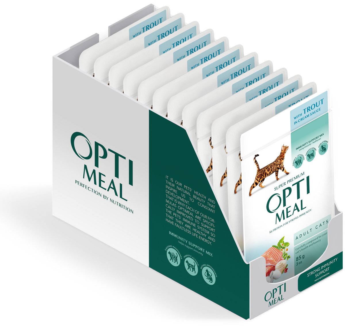Optimeal Kat Natvoer Forel in roomsaus 12x85g