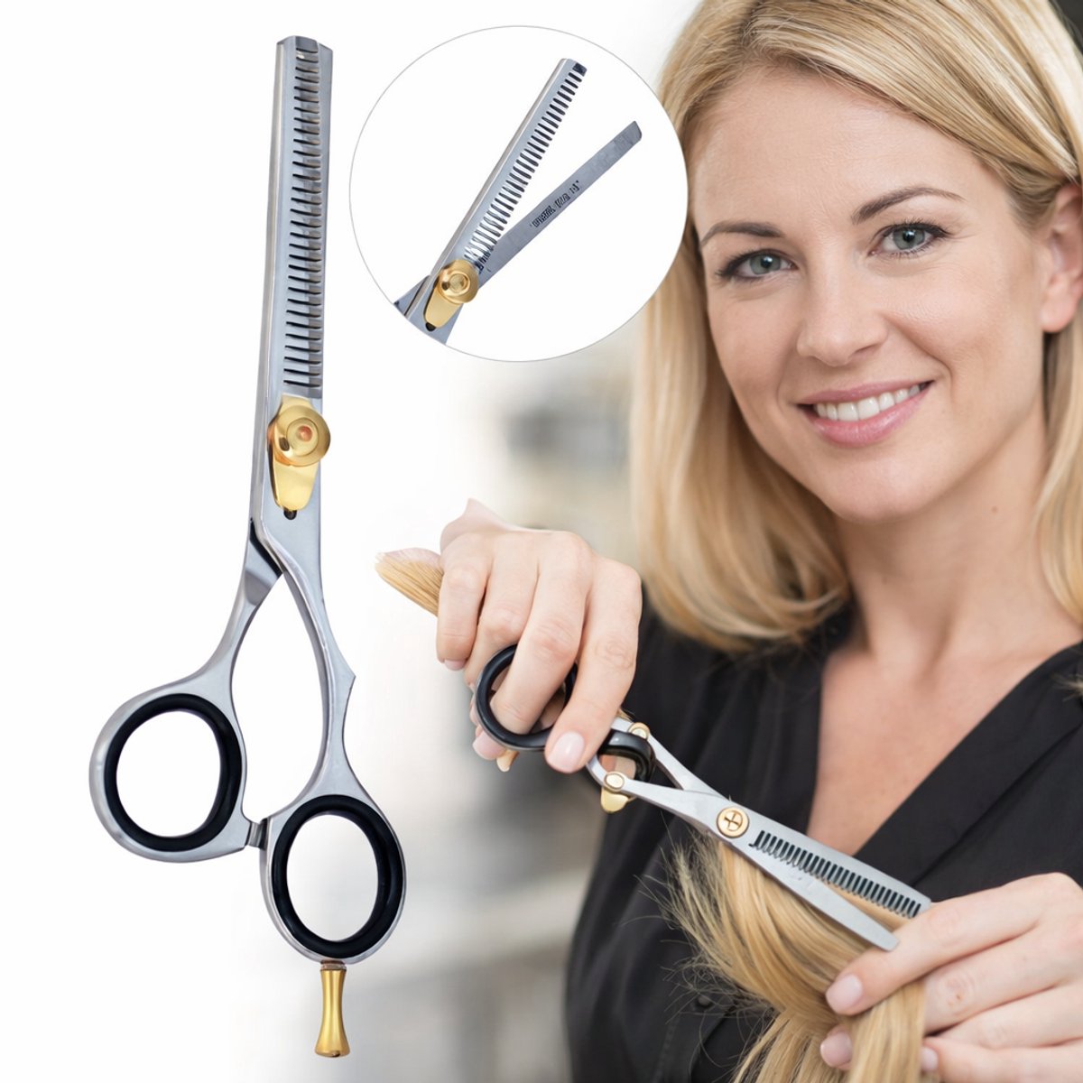 Belux Surgical Instruments / Professionele Uitdunschaar – Efileerschaar Rechtshandig – Kappersschaar – RVS – 17 cm – Dunneer- & Textuurschaar
