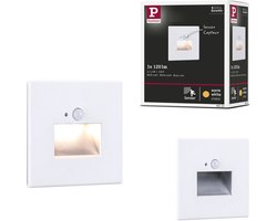 Paulmann Edge LED Wandinbouwlamp – Wit Mat – 2700K Warmwit – 1,2W – 25 lm – 230V – Wand- & Trapverlichting met LED Bewegingssensor