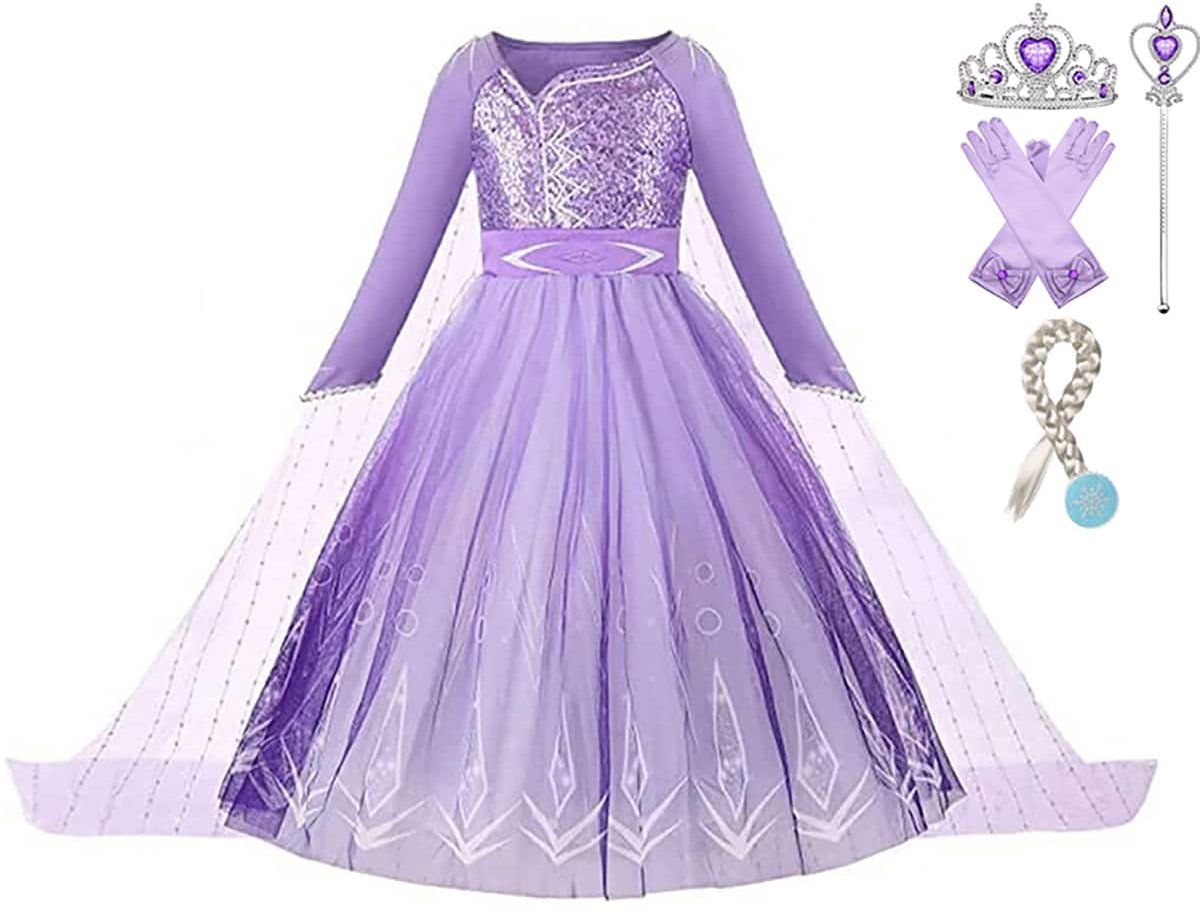Frozen verkleedkleding - Het Betere Merk prinsessenjurk meisje - Elsa jurk - met accessoires - prinsessen accessoireset - maat 98/104