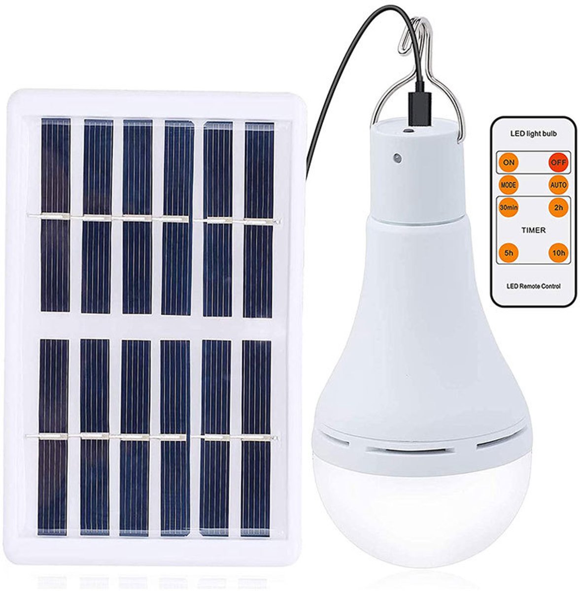 Zonne-lamp LED nood lamp draagbare camping licht met afstand timer, verlichting sensor, USB opladen en zonnepaneel opladen,9W zonne-energie lamp 1 pakket