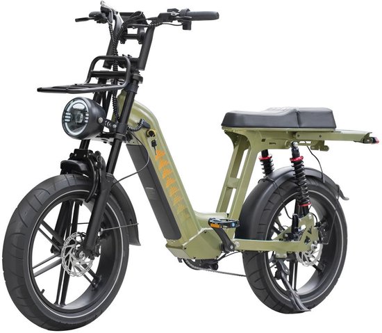 QMWHEEL D50 Elektrische Fatbike - Lage Instap - 20 Inch - 250W Motor - 7 Versnellingen - 60 km Actieradius - Hydraulische Schijfremmen - Groen van QmWheel — afbeelding 4