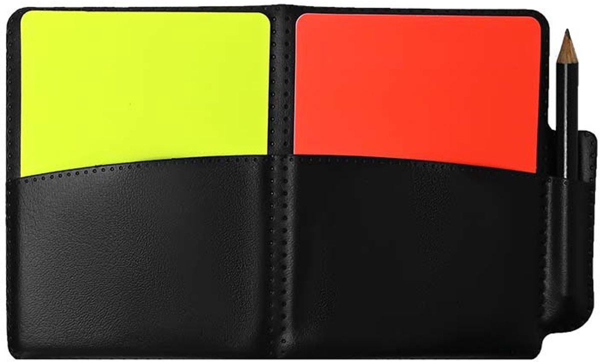 Go Go Gadget - Scheidsrechters kaarten - Strafkaarten - Voetbal wedstrijd fluiten - Rode en Gele kaarten - Handige opbergmap - Kaarten set - 1 stuk