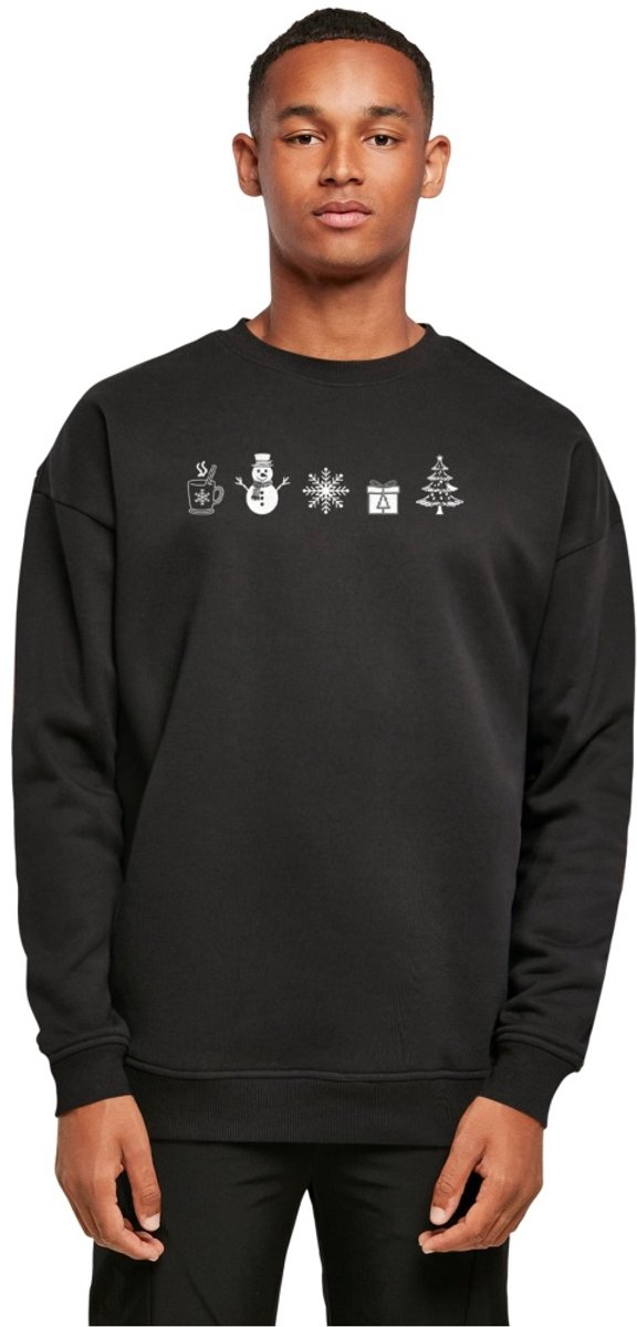 Merchcode - Christmas Elements Crewneck sweater/trui - M - Zwart