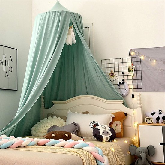 Babybed Luifel - Kinder Klamboe - Bescherming Muggen - Natuurlijke Bescherming - Diameter 65cm - Blauw — afbeelding 2