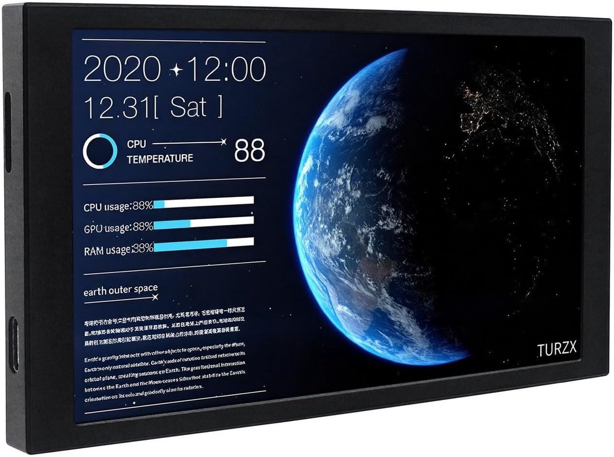Secundair Display - Extra Monitor - Desktop Uitbreiden - Automatische Multimedia - 5.2 Inch - Zwart
