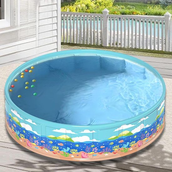 Opblaasvrij Kinderbad - Peuterbad Tuin - Waterpret Buiten - Opvouwbaar Zonder Pomp - 90 tot 160cm Breed — afbeelding 2
