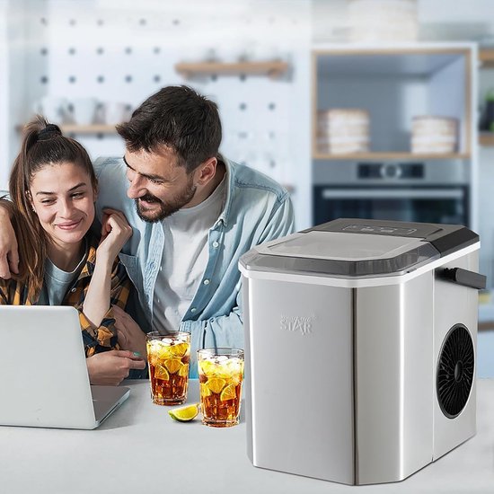 Automatische Ijsmachine - Aanrecht IJsmaker - Snelle IJsblokjes - Zelfreinigend Ontwerp - 9 Stuks Per Keer - Roestvrij Staal — afbeelding 4