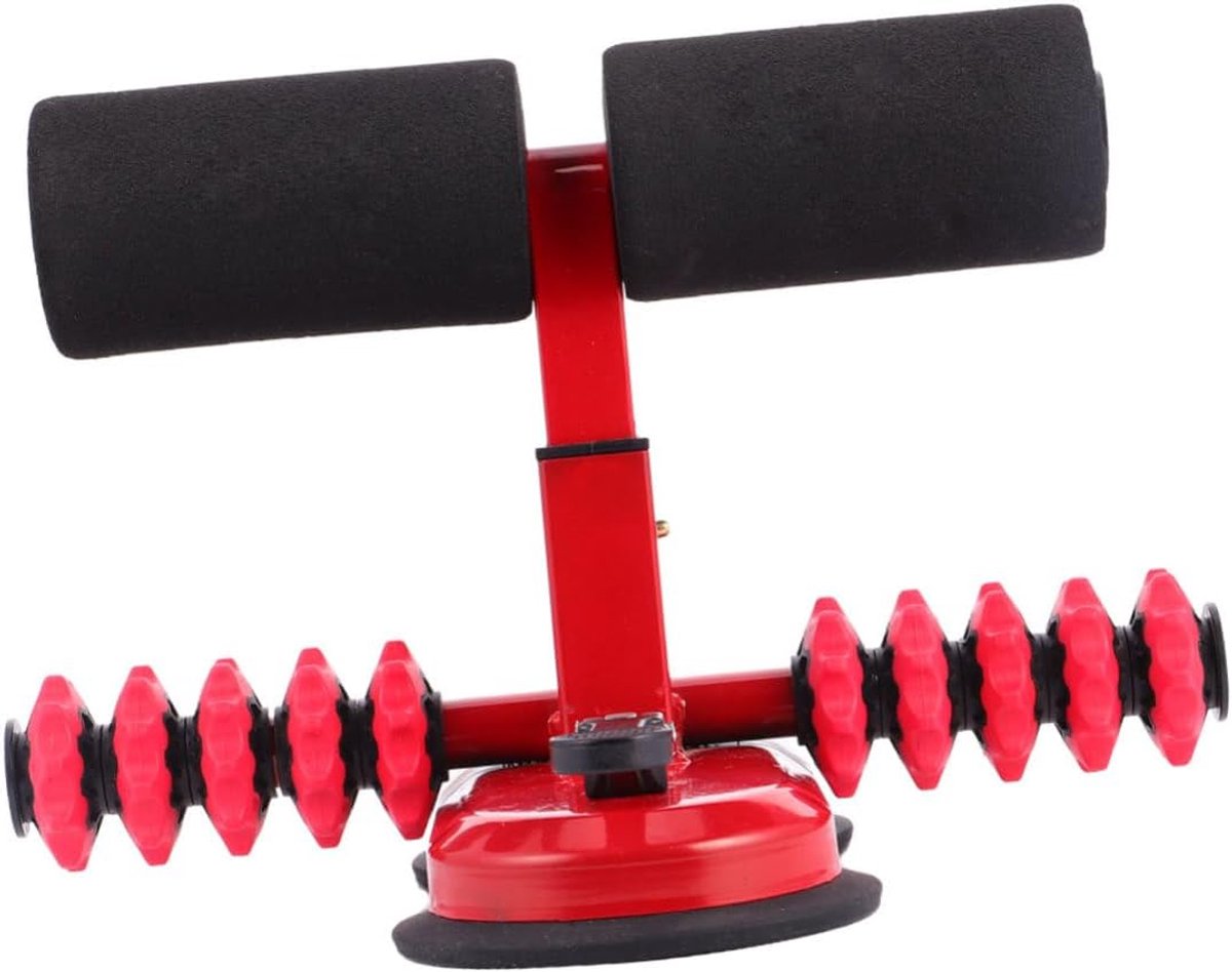 Zit-op-hulpapparaat - Fitness hulpmiddel - Buikspieren trainen - Dubbele zuignap - 28 x 23 x 21 cm - Rood