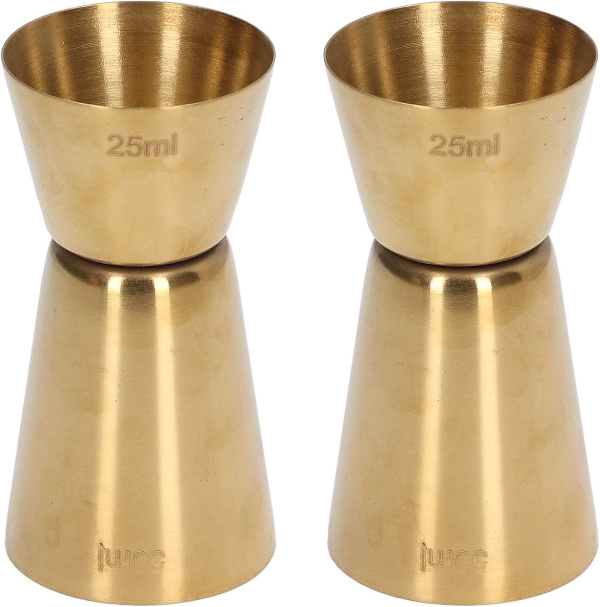 Cocktail Jigger - Dubbele Maatbeker - Drankjes Mixen - Dubbele Kop - 25/50ml - Goud