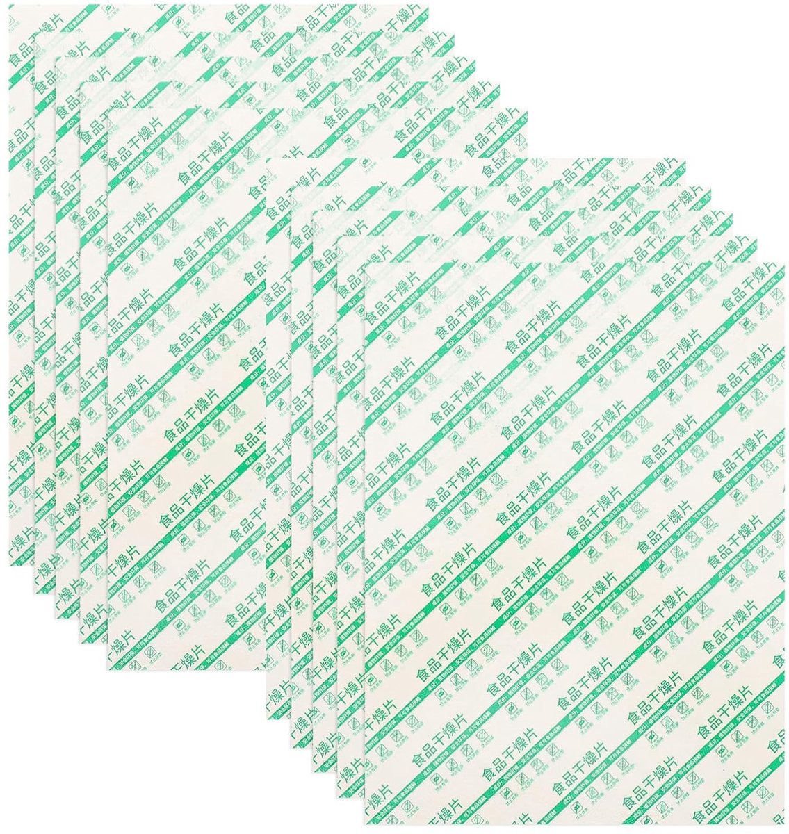 Voedselbewaar Droogvellen - Vochtabsorberende Bladen - Effectieve Vochtbestrijding - Multifunctioneel Gebruik - 20x15 cm - Lichtgroen