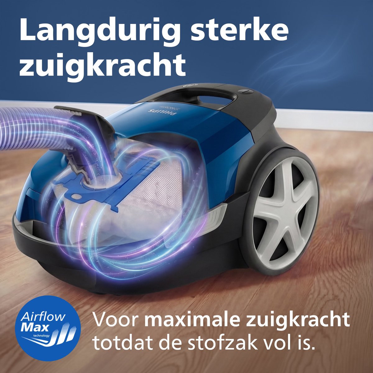 Philips Stofzuiger met Zak Performer Compact XD3110/09 - Lang Snoer - Alle Vloertypen - TriActive mondstuk - Incl 2 Extra Mondstukken - Blauw — afbeelding 7