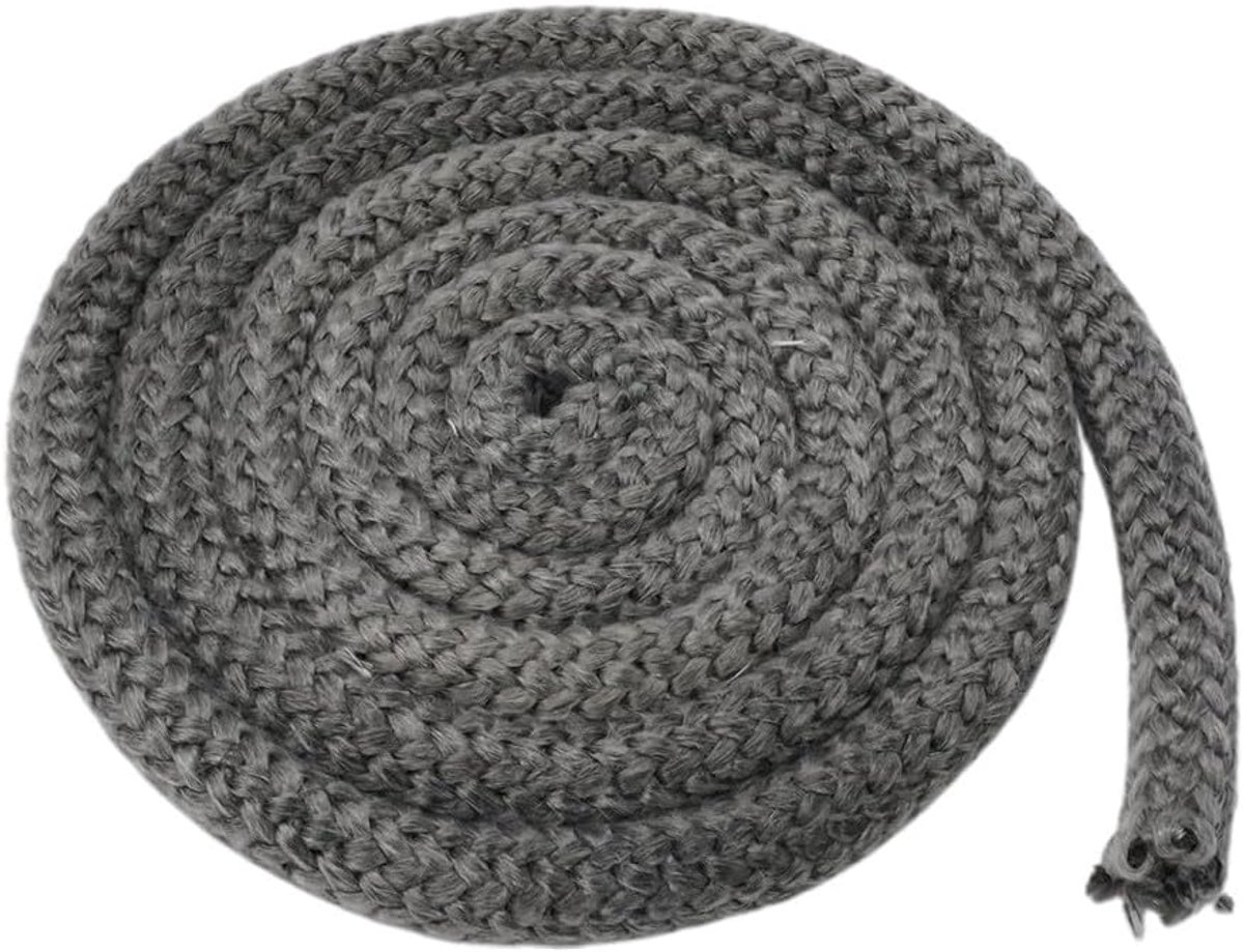 Glasvezel Kachel Koord - Deurafdichting Oven - Warmte Efficiëntie - Hoge Temperatuur Bestendig - 18 mm Doorsnede - Zwart