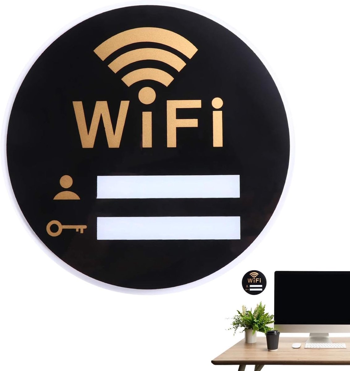 Wifi Teken - Router Informatie - Gasten Welkom - Zelfklevend Acryl - 15 x 15 cm - Transparant