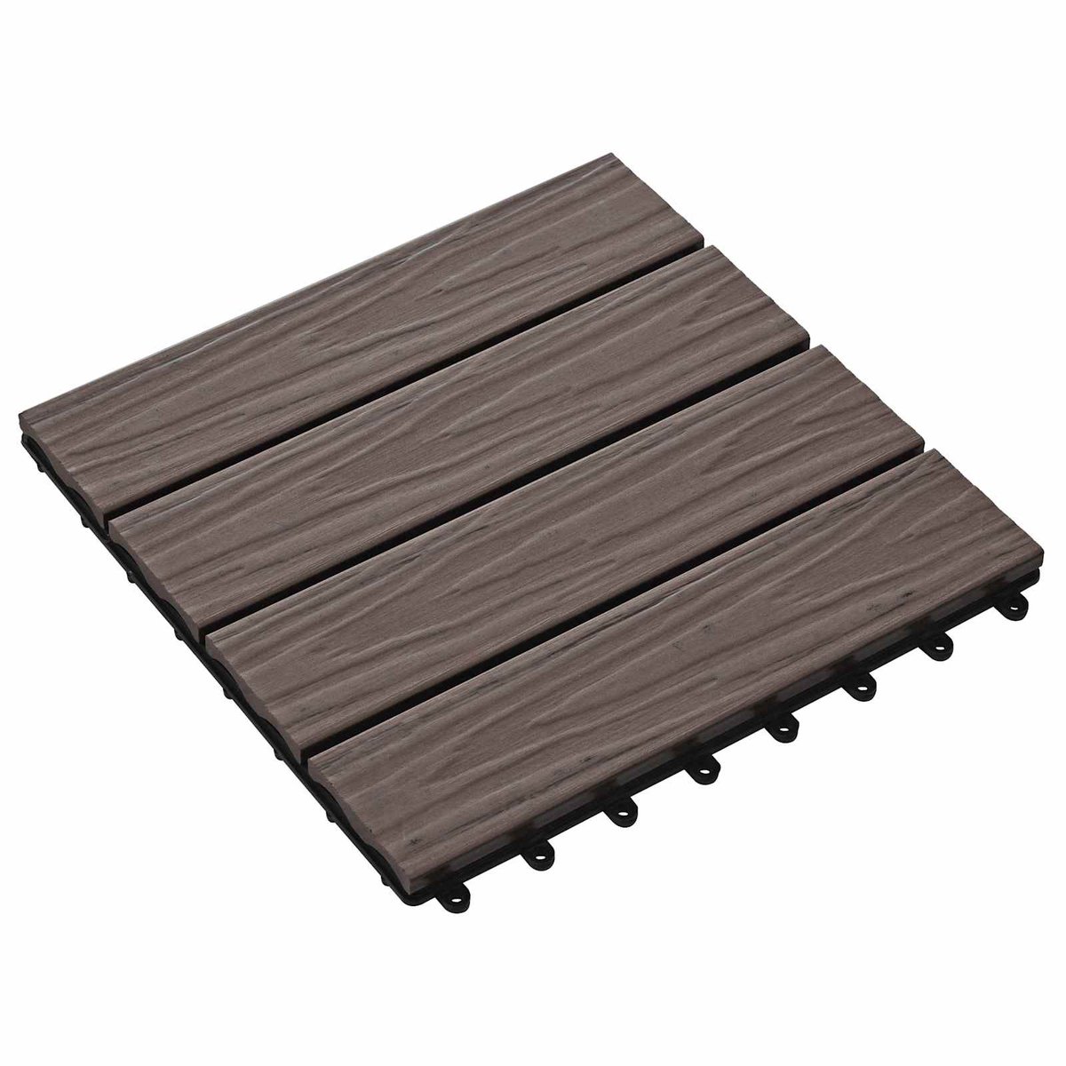vidaXL - Terras - Tegel - 3D-Design - 11 - pcs - Donkerbruin - 30 - x - 30 - cm - WPC
