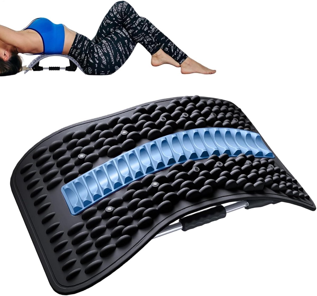 Rugstrekker - Rugmassageondersteuning - Lendensteun - Instelbaar - 37 cm