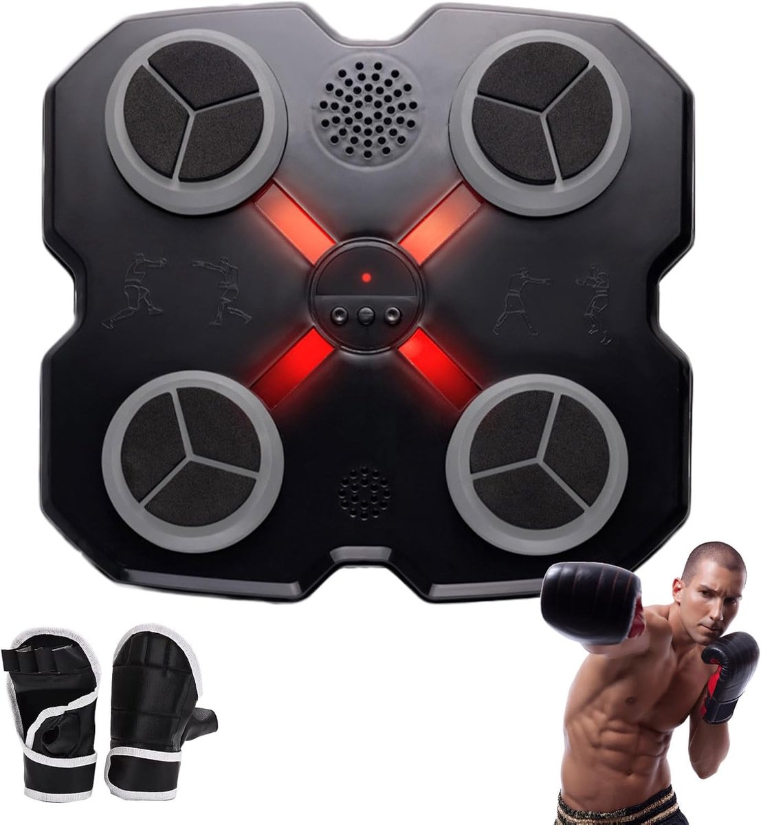 Muziek Boks Machine - Trainingsapparaat - Thuis Fitness - Niet-destructieve Installatie - 28x28x5cm - Zwart