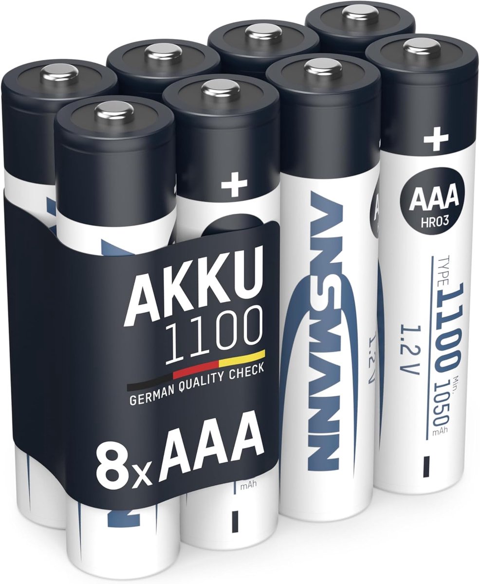 Oplaadbare Batterijen - AAA Micro Batterijen - Hoog Stroomverbruik - Hoge Capaciteit 1100mAh - 8 Stuks