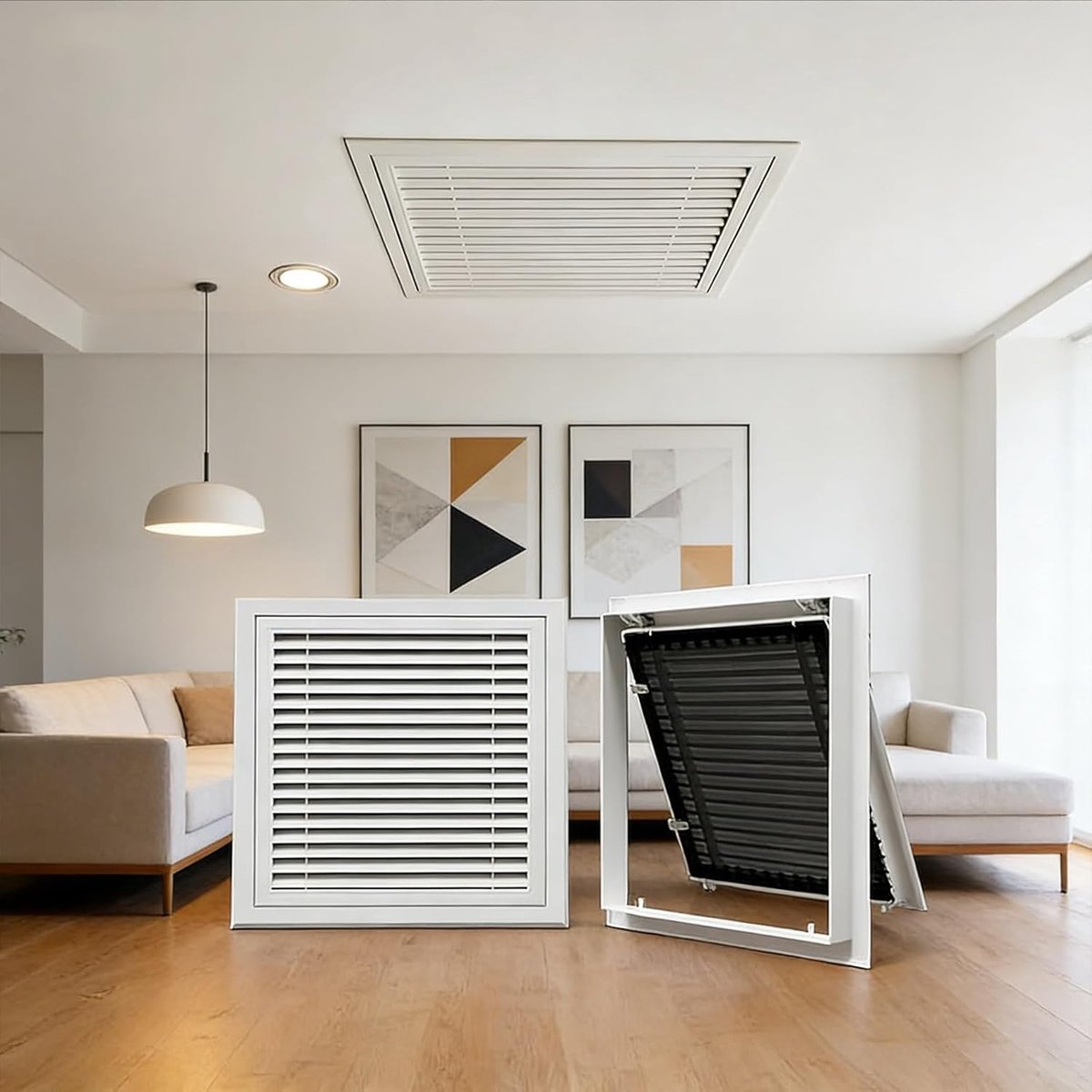 Retourluchtrooster - Ventilatieafdekking - Luchtcirculatie Verbeteren - Afneembaar Gezicht - 305 x 762 cm - Wit