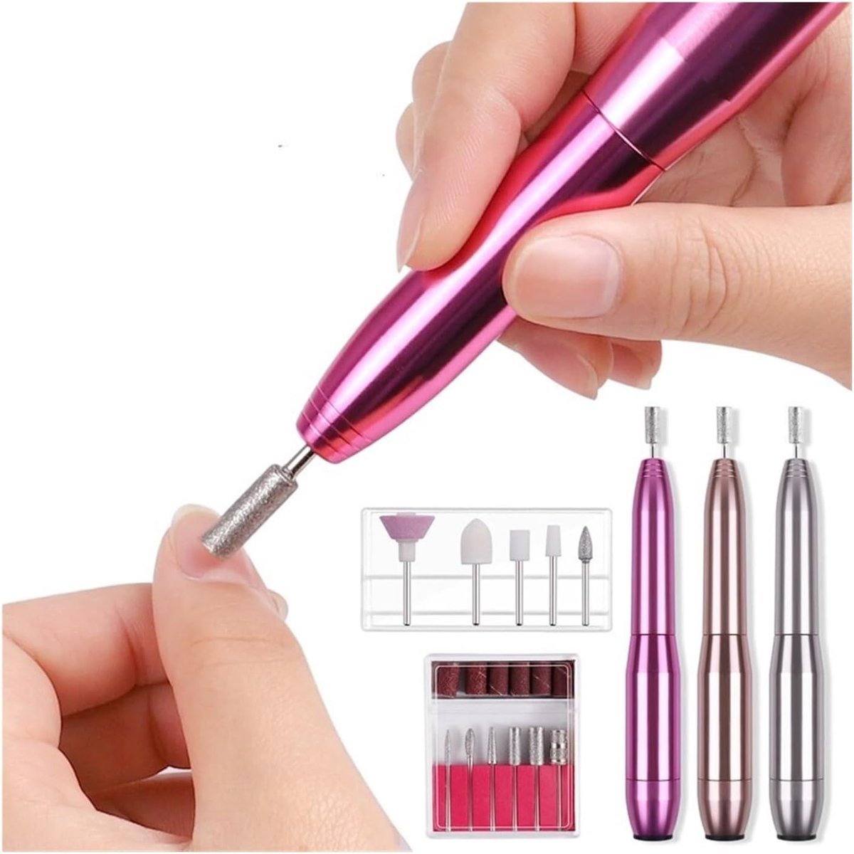Elektrische Nagelfrees - Draagbare Nagelboor - Acryl Gelnagels - Professionele Vijlset - 300 gram - Zilver