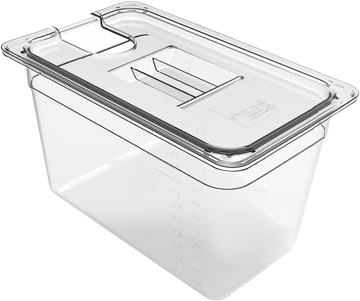 Sous Vide Container - Onderdompelings Kookdoos - Temperatuur Controle - Hittebestendig Deksel - Klein 6L - Transparant