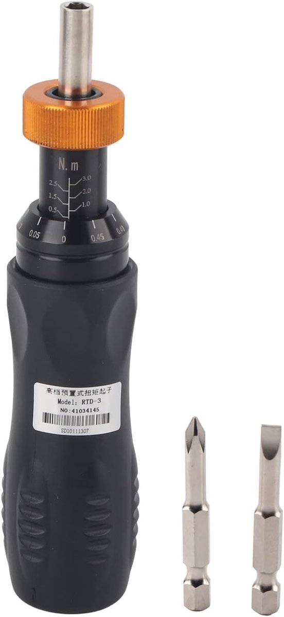 Allecto- Momentsleutel - Precisie - Instelbaar - Onderhoud en reparatie - Precisie-assemblage - Wapens en fietsen - Zwart - Model 0,5-3 Nm - Mechanisch