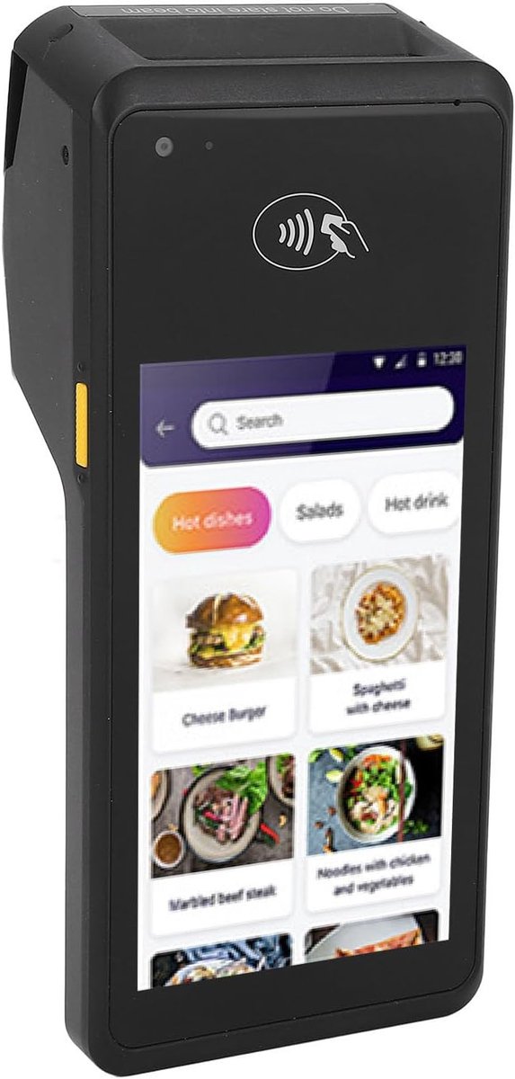 Mobiele Bon Printer - Draagbare Scanner - Kleine Bedrijven - Ingebouwd Scherm - 5 Inch Display - Zwart