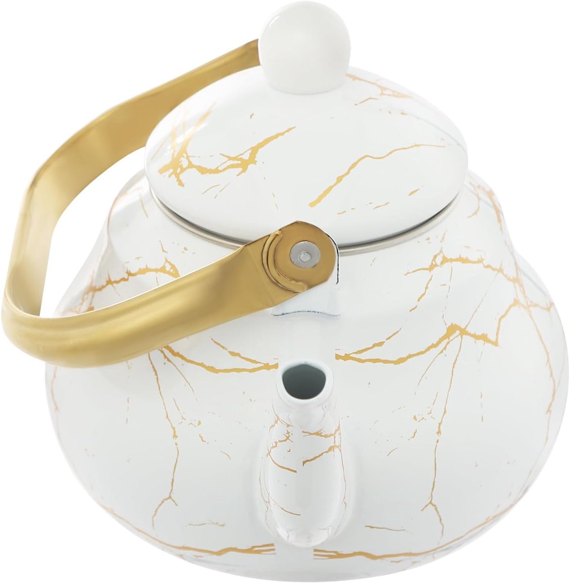 Waterketel - Theeketel Fluitketel - Water Koken - Geschikt Inductie - 2 Liter - Wit