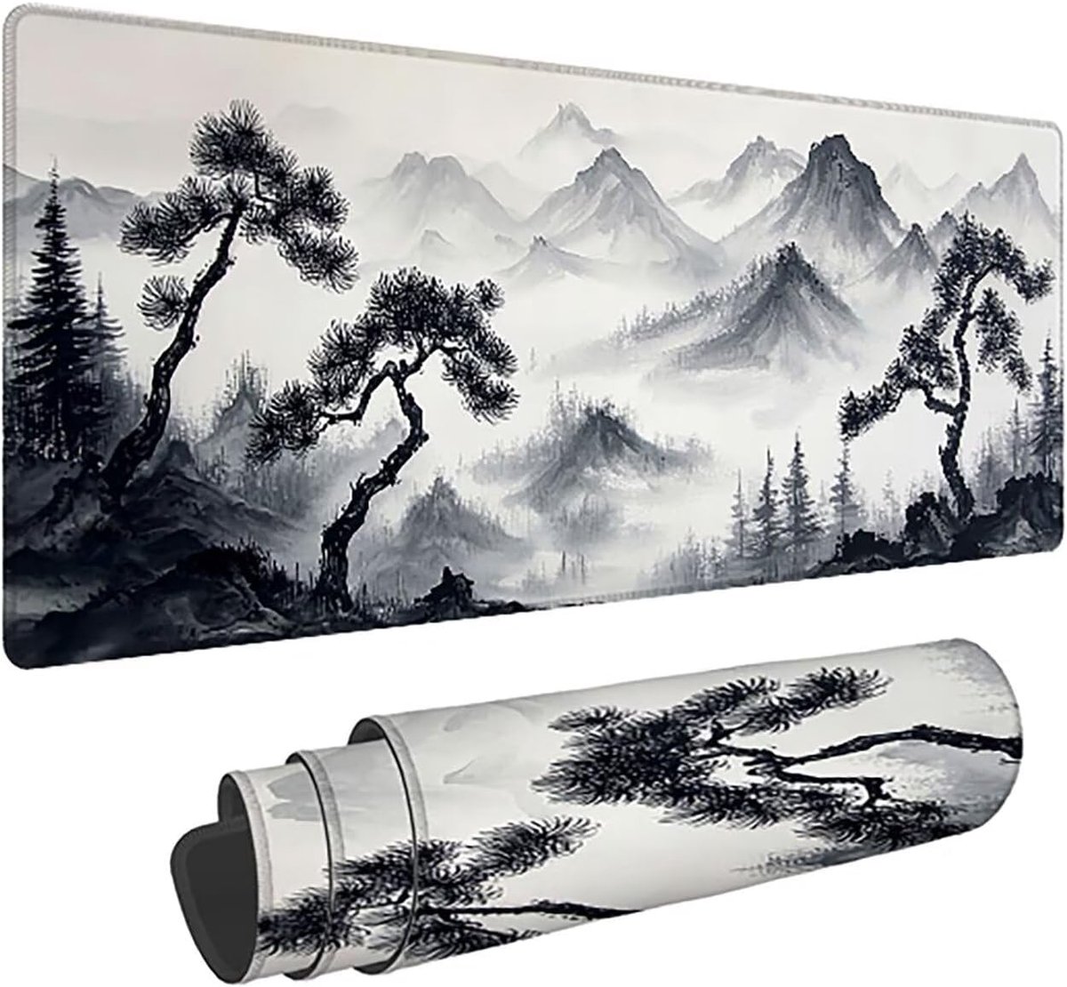 Bureauonderlegger - Grote muismat - Kantoor en gaming - Anti-rafel genaaide randen - 140x60 cm